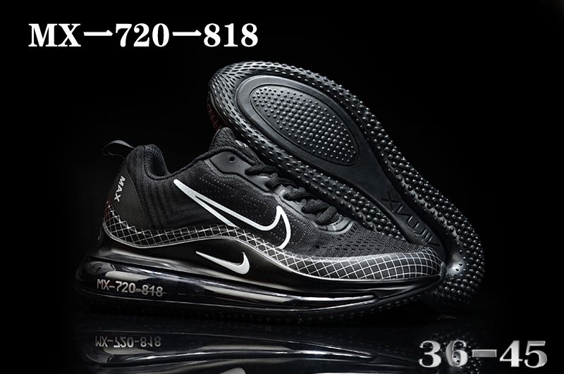 2020 Women Nike Air Max 720-818 Black WhiteShoes